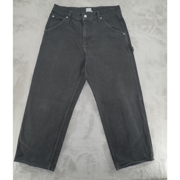 Calvin Klein Jeans Black Carpenter Denim Pants Workwear Utility 100% Cotton Men - Picture 2 of 10